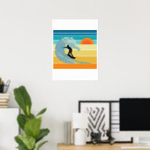 Surfer Man Sunset Poster (Thuiskantoor)