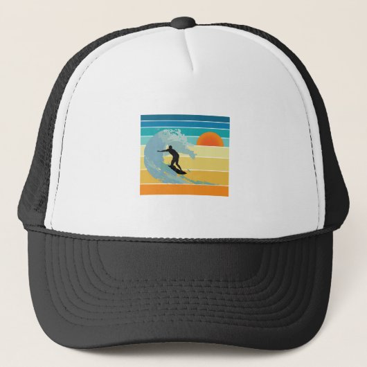 Surfer Man  Sunset Trucker Pet (Voorkant)