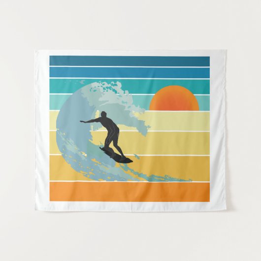 Surfer Man  Sunset Wandkleed (Voorkant (horizontaal))