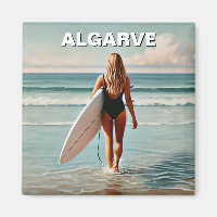 Surfer meisje in Algarve Portugal Briefkaart