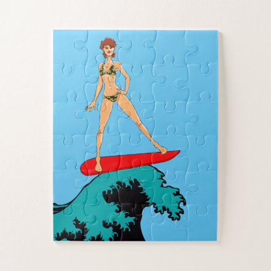 SURFER MEISJE LEGPUZZEL (Verticaal)