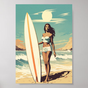  Surfer Meisje Poster
