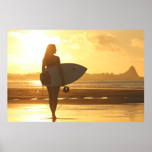 Surfer meisje poster