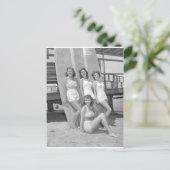 surfer meisjes briefkaart (Staand voorkant)