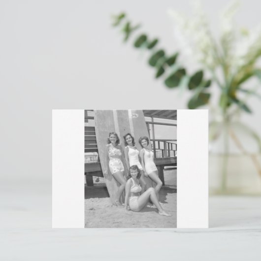  surfer meisjes briefkaart (Staand voorkant)