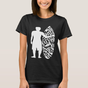 Surfer met surfplank t-shirt