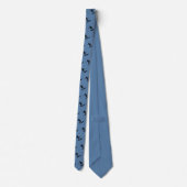 Surfer Motif - Guy op Surfboard op Blue Striped Stropdas (Achterkant)