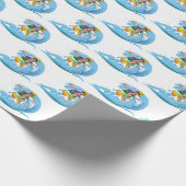 Surfer op Blue Wave Cadeaupapier (Hoek)