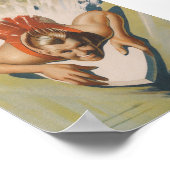 Surfer op een Antiek Vintage Poster (Hoek)