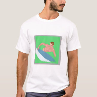 Surfer op een golf t-shirt