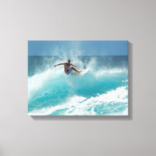 Surfer op een grote golf canvas print (Voorkant)
