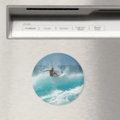 Surfer op een grote golf ronde magneet (Insitu (Vaatwasser))