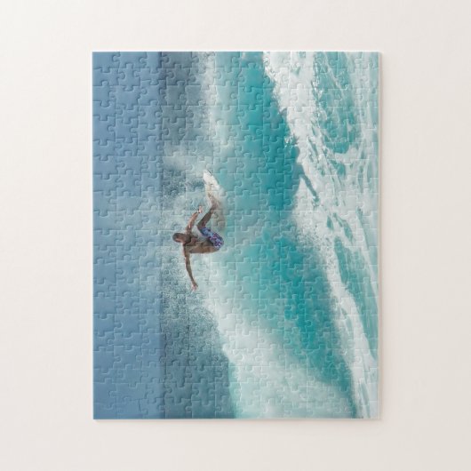 Surfer op een grote golfpuzzel legpuzzel (Verticaal)