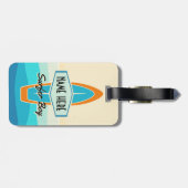 Surfer op het strand bagagelabel (Achterkant horizontaal)