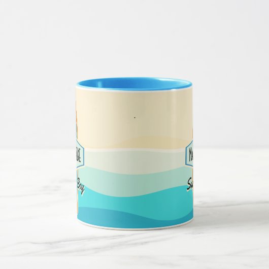 Surfer op het strand mok (Midden)