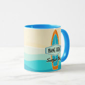 Surfer op het strand mok (Voorkant rechts)