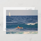 Surfer Paddling Out Briefkaart (Voorkant / Achterkant)
