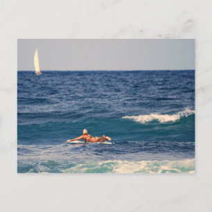 Surfer Paddling Out Briefkaart