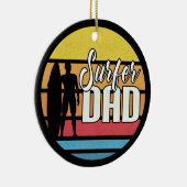 Surfer Papa Fête des pères Art Tropical | Ornement (Droite)