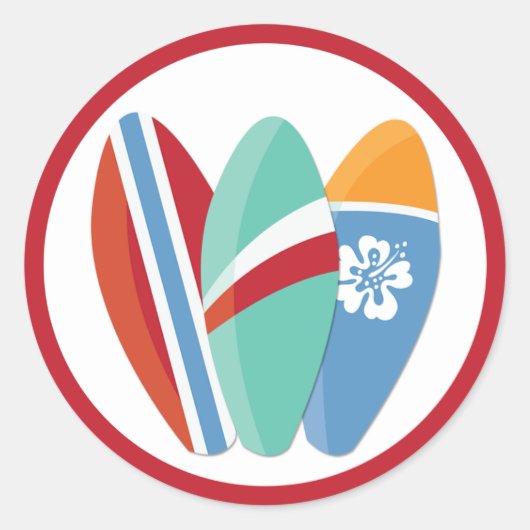 Surfer Party Surfboards Sticker (Voorkant)
