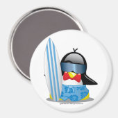 Surfer Penguin Magneet (Voorkant / Achterkant)