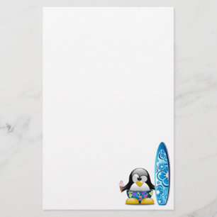 Surfer Penguin met ijskap Briefpapier