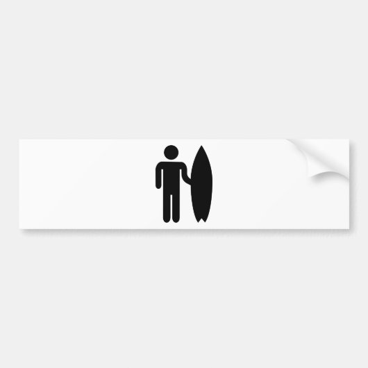 Surfer-pictogram Bumpersticker (Voorkant)