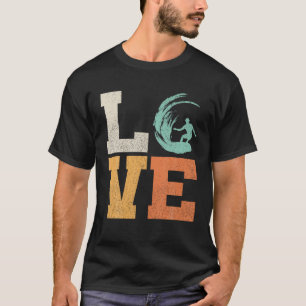 Surfer Retro Liefde Surfen Mannen Jongens Kinder T-shirt