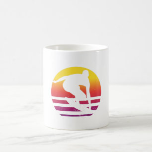 Surfer Retro Surfing Sunset Koffiemok