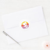 Surfer Retro Surfing Sunset Ronde Sticker (Envelop)
