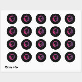 Surfer Retro Surfing Sunset Ronde Sticker (Vel)