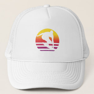 Surfer Retro Surfing Sunset Trucker Pet