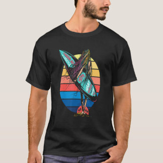 Surfer Retro Zonsondergang Surfplank Surfen 1 T-shirt