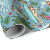 surfer retrodame cadeaupapier (Rol Hoek)