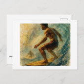 Surfer Riding A Large Wave,  Briefkaart (Voorkant / Achterkant)