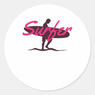 Surfer Ronde Sticker