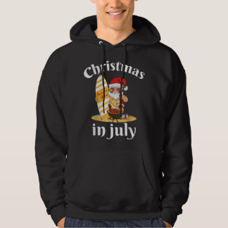 Surfer Santa Beer en BBQ Kerstmis in de zomer Hoodie