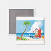 surfer santa claus magneet (Voorkant / Achterkant)