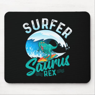 Surfer Saurus Rex Surfende Dinosaurus Surf Dino Su Muismat