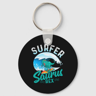 Surfer Saurus Rex Surfende Dinosaurus Surf Dino Su Sleutelhanger