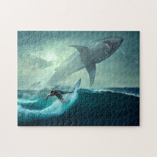 Surfer Scene Spel Puzzel (Horizontaal)