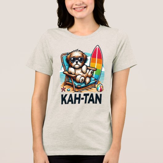 Surfer Shih Tzu T-shirt (Voorkant)