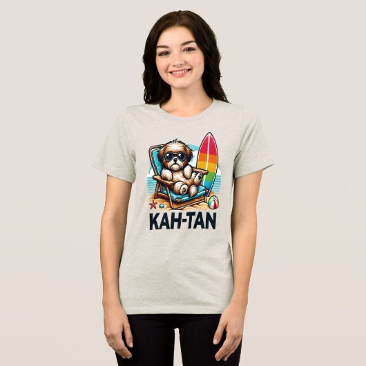 Surfer Shih Tzu T-shirt (Voorkant volledig)