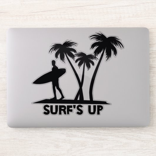 Surfer Silhoette Sticker (Computer)