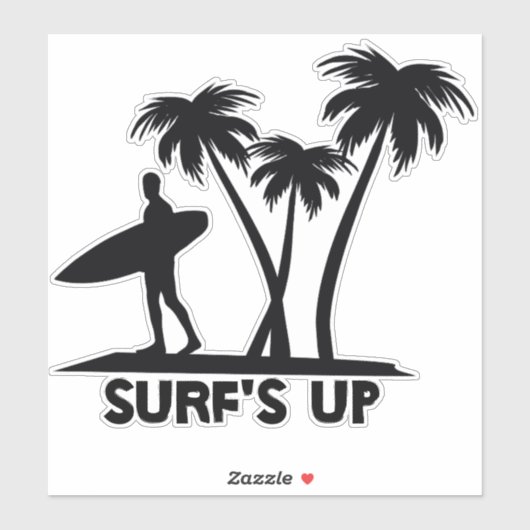 Surfer Silhoette Sticker (Vel)