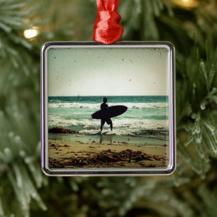  surfer Silhouet Metalen Ornament