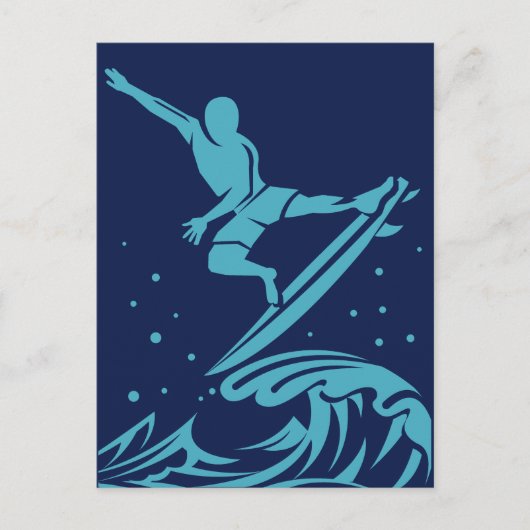 Surfer Silhouette briefkaart (Voorkant)