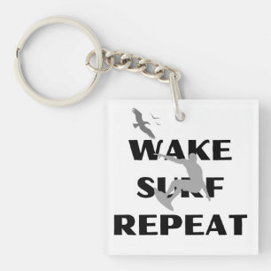 Surfer Silhouette Charm Sleutelhanger
