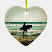  surfer Silhouette Keramisch Ornament (Voorkant)
