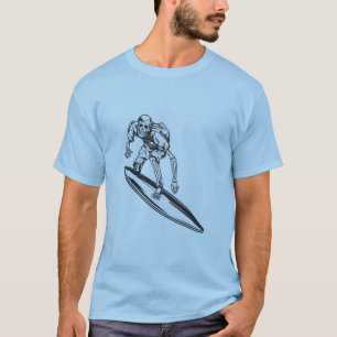 Surfer Skeleton Surf Design T-shirt